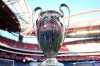 FILE - In this Tuesday, Aug. 18, 2020 file photo, the Champions League trophy is displayed before the semifinal soccer match between RB Leipzig and Paris Saint-Germain at the Luz stadium in Lisbon, Portugal. Chelsea and Manchester City are due to meet on May 29 in Istanbul and UEFA was hoping to allow around 10,000 fans into the biggest club game of the European football season. But the British government on Friday May 7, 2021 warned supporters not to travel to Turkey after imposing the new travel restrictions, and said the English Football Association was in talks with Champions League organizer UEFA about staging the game in Britain, instead. (David Ramos/Pool Photo via AP, File)