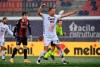 Benevento's Nicolas Viola celebrates scoring during the Italian Serie A soccer match between Bologna and Benevento at the Renato Dall' Ara stadium in Bologna, Italy, Friday, Feb. 12, 2021. (Massimo Paolone/LaPresse via AP)
