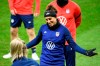 Carli Lloyd of the US and her teammates train at Friends arena in Stockholm, Sweden, Friday April 9, 2021, ahead of the friendly international soccer match against Sweden on Saturday. (Henrik Montgomery/TT News Agency via AP)