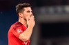 Switzerland's Remo Freuler celebrates after scoring during the UEFA Nations League soccer match between Switzerland and Spain at the St. Jakob-Park stadium in Basel, Switzerland, Saturday Nov. 14, 2020. (Alessandro della Valle/Keystone via AP)