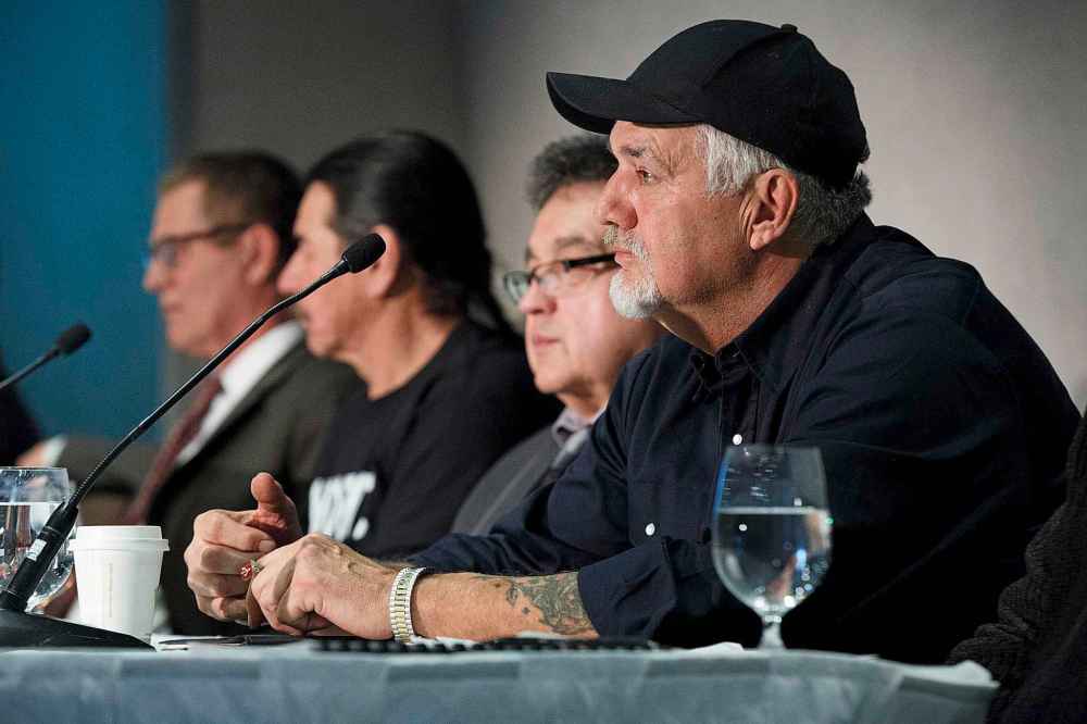MIKE DEAL / WINNIPEG FREE PRESS
James Driskell looks out into the crowd during the special one-day wrongful conviction conference being held at the Canadian Museum for Human Rights Friday.