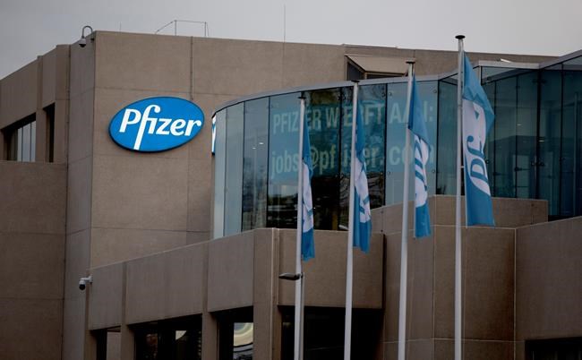 FILE - In this Monday, Nov. 9, 2020 file photo, a general view of Pfizer Manufacturing Belgium in Puurs, Belgium. German pharmaceutical company BioNTech and its U.S. partner Pfizer say they have submitted an application for conditional approval of their coronavirus vaccine with the European Medicines Agency. The two companies said Tuesday, Dec. 1 that the submission, which occurred Monday, completes the rolling review process they initiated with the agency on Oct. 6. (AP Photo/Virginia Mayo, file)