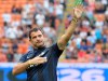 FILE - In this Sunday, Aug. 25, 2013 file photo, Inter Milan's Dejan Stankovic salutes his fans prior their Serie A soccer match against Genoa at the San Siro stadium in Milan, Italy. Former Serbia and Inter Milan midfielder Dejan Stankovic has been named Red Star Belgrade's coach on Saturday, Dec. 21, 2019. It is the 41-year-old’s first time as a No. 1 after having previously worked as an assistant coach for Italian club Udinese. (AP Photo/Antonio Calanni, file)