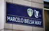 A general view of a street in Trinity Leeds shopping centre which has been renamed Marcelo Bielsa Way, in Leeds, England, Wednesday, July 22, 2020. Leeds United‚Äôs 16-year exile from the English Premier League is over. Marcelo Bielsa‚Äôs side has secured promotion from the second-tier Championship with two games to spare after West Bromwich lost to Huddersfield 2-1. (Tim Goode/PA via AP)