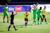 Referee Rebecca Welch in action during the English League Two soccer match between Harrogate Town and Port Vale at the EnviroVent Stadium, Harrogate, England, Monday, April 5, 2021.