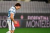Inter Milan's Nicolo Barella celebrates scoring his side's first goal of the game during the Serie A soccer match between Fiorentina and Inter Milan, at the Artemio Franchi Stadium in Florence, Italy, Friday, Feb. 5, 2021. (Massimo Paolone/LaPresse via AP)
