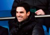 Arsenal's new manager Mikel Arteta watches in the stands during the English Premier League soccer match between Everton and Arsenal at Goodison Park, Liverpool, England, Saturday, Dec. 21, 2019. (Anthony Devlin/PA via AP)