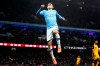 Manchester City's Phil Foden celebrates scoring his side's fourth goal of the game during the English FA Cup third round soccer match between Manchester City and Port Vale at the Etihad Stadium, Manchester, England, Saturday, Jan. 4, 2020. (Martin Rickett/PA via AP)