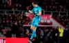 Arsenal goalkeeper Emiliano Martinez celebrates after seeing his side score their second goal during the English FA Cup fourth round soccer match between AFC Bournemouth and Arsenal at Vitality Stadium, Bournemouth, England, Monday, Jan. 27, 2020. (John Walton/PA via AP)