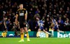 Brighton and Hove Albion's Davy Propper, center, celebrates scoring his side's second goal of the game during their English Premier League soccer match against Wolverhampton Wanderers at the Amex Stadium, Brighton, England, Sunday, Dec. 8, 2019. (Gareth Fuller/PA via AP)