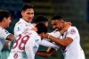 Torino's Gleison Bremer, right, celebrates with teammates after scoring a goal during a Serie A soccer match between Cagliari and Torino, in Cagliari‚Äôs Sardegna Arena stadium, Italy, Friday, Feb. 19, 2021. (Alessandro Tocco/LaPresse via AP)