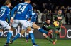 Napoli's Fabian Ruiz, right, in action during the Serie A soccer match between Brescia and Napoli in Brescia, Italy, Friday Feb. 21, 2020. (Gianluca Checchi/LaPresse via AP)