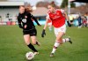 Arsenal's Vivianne Miedema, right, during the FA Women's Super League match against Bristol City at Meadow Park, Borehamwood, England, Sunday Dec. 1, 2019. (Tess Derry/PA via AP)