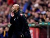 FILE - In this file photo dated Wednesday, Feb. 17, 2016, Sporting de Gijon's head coach Abelardo Fernandez, gives instructions during their Spanish La Liga soccer match against FC Barcelona, at El Molinon stadium, in Gijon, northern Spain. Fernandez's new team Espanyol will host Lionel Messi’s Barcelona on upcoming Saturday Jan. 4, 2020, in a debut for his new club. (AP Photo/Alvaro Barrientos, FILE)