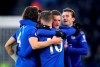 Leicester City's Jamie Vardy, 2nd right, celebrates after Norwich City goalkeeper Tim Krul scored an own goal, during their English Premier League soccer match at King Power Stadium in Leicester, England, Saturday Dec. 14, 2019. (Nick Potts/PA via AP)