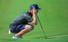 South Africa's Brandon Grace lines up a shot during play in the European Tour in Malelane, South Africa, Thursday, Nov. 28, 2019. Players have been allowed to wear shorts for the first time during tournament play because temperatures are expected to reach 40 degrees Celsius over the next few days. (AP Photo)