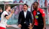 Berlin coach Bruno Labbadia reacts during the German Bundesliga soccer match between RB Leipzig and Hertha BSC at the Red Bull Arena in Leipzig, Germany, Wednesday, May 27, 2020. The German Bundesliga is the world's first major soccer league to resume after a two-month suspension because of the coronavirus pandemic. (Alexander Hassenstein/Pool via AP)