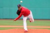 Boston Red Sox's Eduardo Rodriguez delivers a pitch against the Seattle Mariners in the first inning of a baseball game, Sunday, April 25, 2021, in Boston. (AP Photo/Steven Senne)
