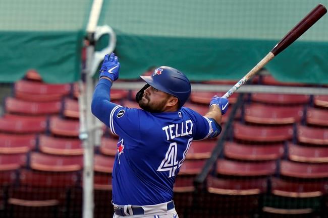 Toronto Blue Jays' Rowdy Tellez hits a home run in the sixth inning of a baseball game against the Boston Red Sox, Sunday, Sept. 6, 2020, in Boston. (AP Photo/Steven Senne)