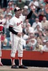 In this undated photo, Baltimore Orioles manager Joe Altobelli waves during introductions before a baseball game in Baltimore. Altobelli, the manager who led the Orioles to their most recent World Series title in 1983, has died at the age of 88. The Orioles confirmed Altobelli's death on Wednesday, March 3, 2021, and in a statement said that the manager was a “tremendous leader.”(Gene Sweeney Jr./The Baltimore Sun via AP)