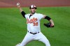 Baltimore Orioles starting pitcher Matt Harvey delivers a pitch during the first inning of a baseball game against the New York Yankees Monday, April 26, 2021, in Baltimore, Md. (AP Photo/Terrance Williams)