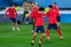 Atletico Madrid's Joao Felix warms up prior of the Spanish La Liga soccer match between Real Madrid and Atletico Madrid at the Alfredo Di Stefano stadium in Madrid, Spain, Saturday, Dec. 12, 2020. (AP Photo/Bernat Armangue)