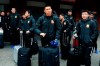 Players of the Chinese Super League team Wuhan Zall arrive at the Atocha train station in Madrid, Spain, Saturday, Feb. 29, 2020. The Chinese first-division soccer club from the city of Wuhan enters its second month in Spain without knowing when it will be able to return home. . It hasn't been easy for the nearly 50 members of the Wuhan Zall squad, but on Sunday they will get some reprieve from their ordeal by attending the Spanish league 