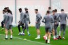 Atletico Madrid players attend a training session in Majadahonda, outskirts of Madrid, Spain, Monday, Feb. 17, 2020. Atletico Madrid will play its Champions League soccer match against Liverpool next Tuesday. (AP Photo/Manu Fernandez)