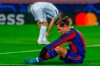 Barcelona's Antoine Griezmann reacts after missing a chance during the Champions League group G soccer match between FC Barcelona and Juventus at the Camp Nou stadium in Barcelona, Spain, Tuesday, Dec. 8, 2020. (AP Photo/Joan Monfort)