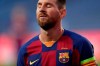 Barcelona's Lionel Messi reacts during the Champions League quarterfinal match between FC Barcelona and Bayern Munich at the Luz stadium in Lisbon, Portugal, Friday, Aug. 14, 2020. Gerard PiquÃ© says Barcelona 