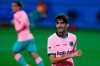 Barcelona's Francisco Trincao, gestures during the pre-season friendly soccer match between Barcelona and Girona at the Johan Cruyff Stadium in Barcelona, Spain, Wednesday, Sept. 16, 2020. (AP Photo/Joan Monfort)