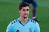 Real Madrid's goalkeeper Thibaut Courtois during the Spanish La Liga soccer match between Levante and Real Madrid at the Ceramica stadium in Villarreal, Spain, Sunday, Oct. 4, 2020. (AP Photo/Jose Miguel Fernandez)