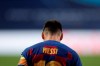 Barcelona's Lionel Messi during the Champions League quarterfinal match between FC Barcelona and Bayern Munich at the Luz stadium in Lisbon, Portugal, Friday, Aug. 14, 2020. Gerard Piqué says Barcelona 