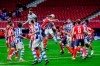 Atletico Madrid and Alaves play during the Spanish La Liga soccer match between Atletico Madrid and Alaves at the Wanda Metropolitano stadium in Madrid, Spain, Sunday, March 21, 2021. (AP Photo/Manu Fernandez)