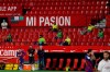 Barcelona's head coach Quique Setien, center left, gestures during the Spanish La Liga soccer match between Sevilla and FC Barcelona at the Ramon Sanchez-Pizjuan stadium in Seville, Spain, Friday, June 19, 2020. (AP Photo/Angel Fernandez)