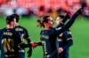 Barcelona's Antoine Griezmann celebrates after scoring his side's fourth goal during the Spanish La Liga soccer match between Granada and FC Barcelona at the Los Carmenes stadium in Granada, Spain, Saturday, Jan. 9, 2021. (AP Photo/Jose Breton)