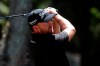 Graeme McDowell of Northern Ireland, hits from the 16th tee, during the first round of the RBC Heritage golf tournament, Thursday, June 18, 2020, in Hilton Head Island, S.C. (AP Photo/Gerry Broome)