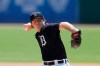 Detroit Tigers pitcher Casey Mize throws during baseball training camp Monday, July 6, 2020, in Detroit. (AP Photo/Carlos Osorio)