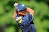Rickie Fowler hits from the 18th tee during the first round of the Rocket Mortgage Classic golf tournament, Thursday, July 2, 2020, at the Detroit Golf Club in Detroit. (AP Photo/Carlos Osorio)