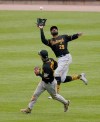 Pittsburgh Pirates right fielder Gregory Polanco catches the fly out hit by Detroit Tigers' Robbie Grossman during the seventh inning of a baseball game, Thursday, April 22, 2021, in Detroit. (AP Photo/Carlos Osorio)