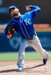 Kansas City Royals' Danny Duffy pitches against the Detroit Tigers during the second inning of a baseball game Sunday, April 25, 2021, in Detroit. (AP Photo/Duane Burleson)