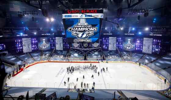 Tampa Bay Lightning players celebrate after defeating the Dallas Stars to win the Stanley Cup in Edmonton on Monday, September 28, 2020. (Jason Franson / The Canadian Press files)