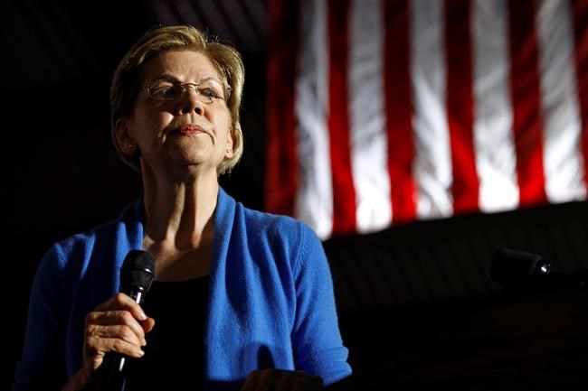 Democratic presidential candidate Sen. Elizabeth Warren, D-Mass., speaks during a primary election night rally, Tuesday, March 3, 2020, at Eastern Market in Detroit. (AP Photo/Patrick Semansky)