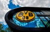 A Borussia fan shop is pictured near the Signal Iduna Park, Germany's biggest stadium of Borussia Dortmund, in Dortmund, Germany, Thursday, May 14, 2020. Bundesliga will now restart on May 16, 2020 when Borussia Dortmund will play the derby against FC Schalke 04 at home without spectators due to the coronavirus outbreak. (AP Photo/Martin Meissner)