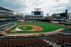 The Minnesota Twins run drills on Target Field at a baseball camp iMonday, July 6, 2020, in Minneapolis. (AP Photo/Bruce Kluckhohn)