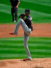 Cleveland Indians starting pitcher Triston McKenzie throws against the Minnesota Twins during the first inning of a baseball game Sunday, Sept. 13, 2020, in Minneapolis. (AP Photo/Craig Lassig)
