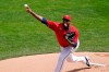 Minnesota Twins' pitcher Michael Pineda throws against the Texas Rangers in the first inning of a baseball game, Thursday, May 6, 2021, in Minneapolis. (AP Photo/Jim Mone)