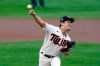 Minnesota Twins pitcher Kenta Maeda of Japan throws against the Milwaukee Brewers in the first inning of a baseball game Tuesday, Aug. 18, 2020, in Minneapolis. (AP Photo/Jim Mone)