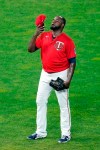 Minnesota Twins pitcher Michael Pineda reacts after giving up a walk to Chicago White Sox's Yasmani Grandal to load the bases during the fifth inning of a baseball game Tuesday, Sept. 1 2020, in Minneapolis. (AP Photo/Jim Mone)