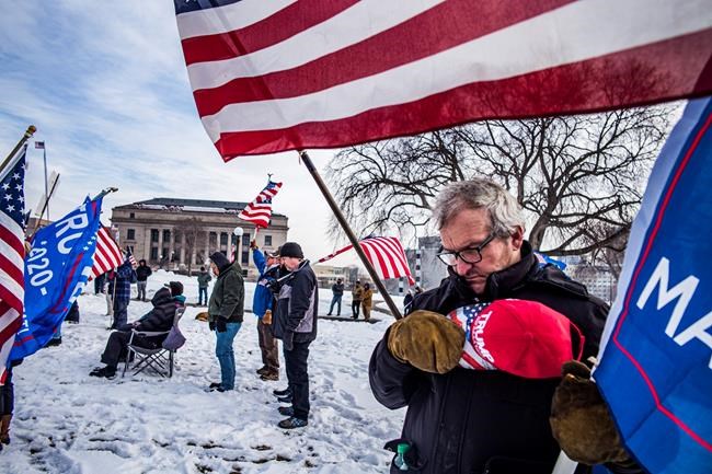 Gerald Williams attends a rally in support of President Donald Trump on Wednesday, Jan. 6, 2021 in St. Paul, Minn. (Richard Tsong-Taatarii/Star Tribune via AP)
